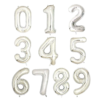 Silver 16 Inch Foil Balloon Numbers (Air-Filled)