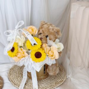 Sunny Birthday Teddy (Soap Flower)