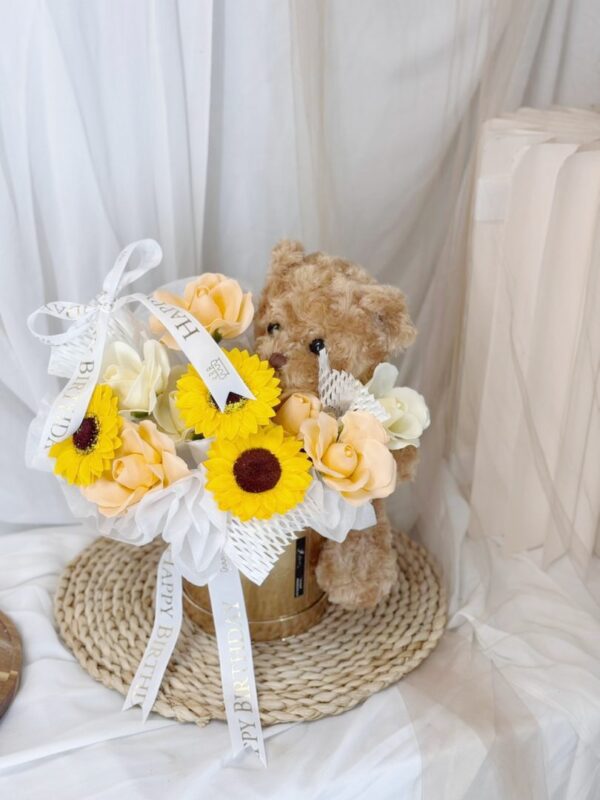 Sunny Birthday Teddy (Soap Flower)