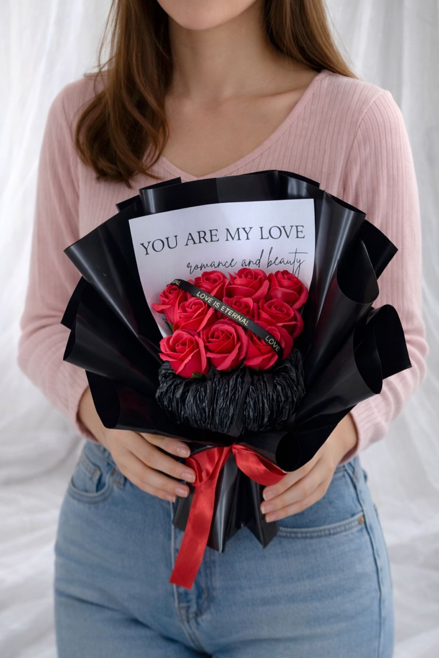 You Are My Love Black (Soap Flower)