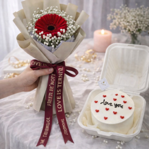 Daisy & ILY Cake (Fresh Flower)